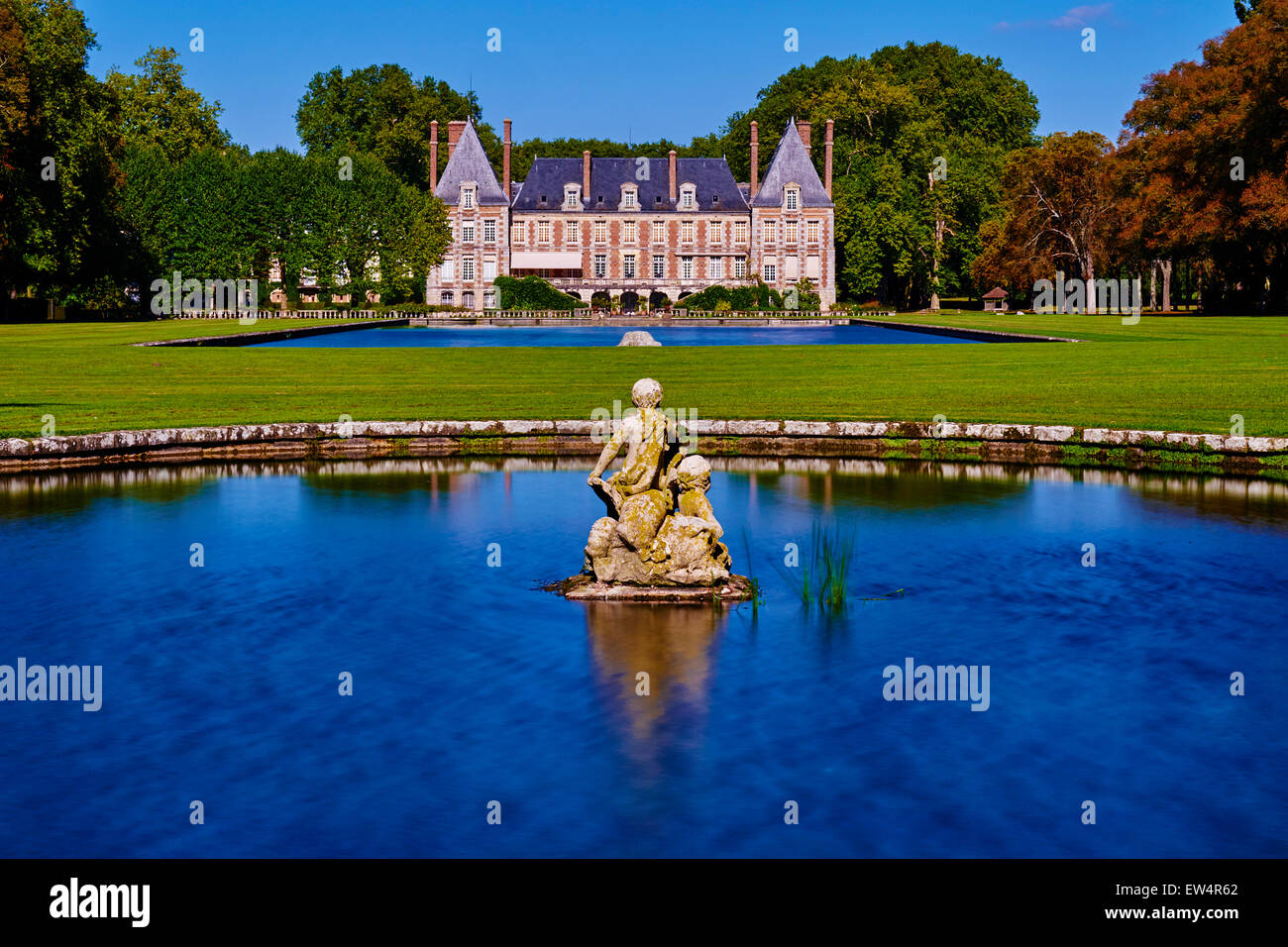 Frankreich, Essonne, Gatinais Regionalpark, Courances Schloss Stockfoto
