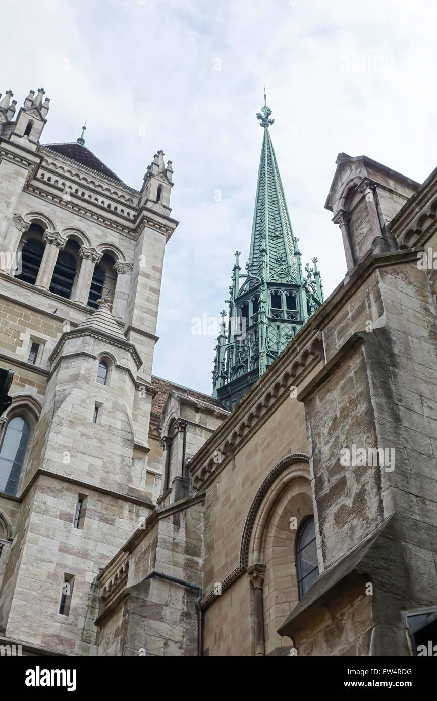 Kathedrale St. Peter-Genf Stockfoto