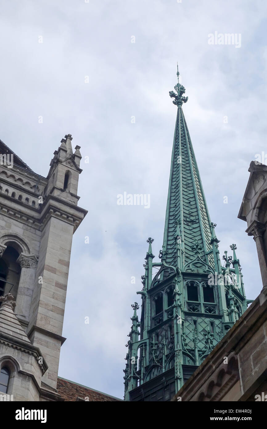 Kathedrale St. Peter-Genf Stockfoto