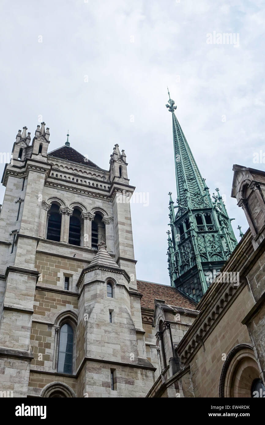Kathedrale St. Peter-Genf Stockfoto