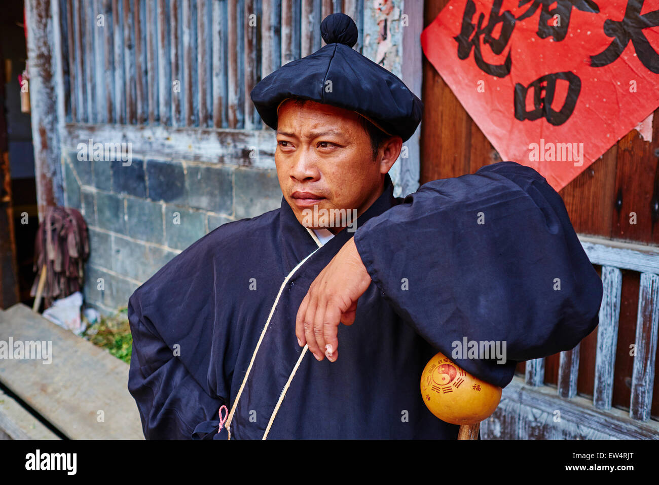 China, Provinz Fujian, Taxia Dorf, religiöses fest, der Mönch zeigen die Götter-Statuen, die Dorfbewohner Stockfoto