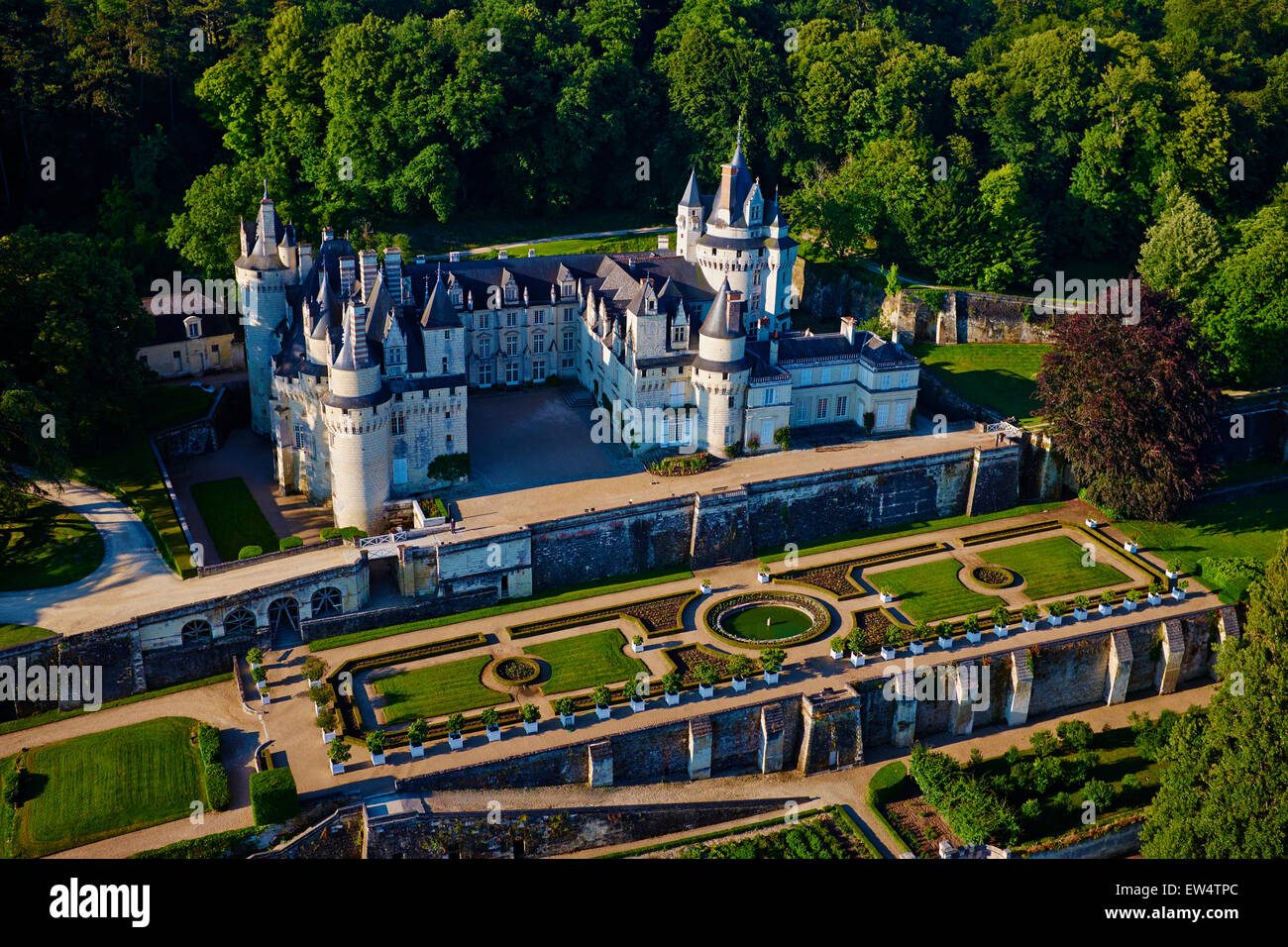 Frankreich, Indre et Loire (Department), Loire-Tal (Unesco Weltkulturerbe), Schloss Ussé, Charles Perrault schrieb "Dornröschen" Stockfoto