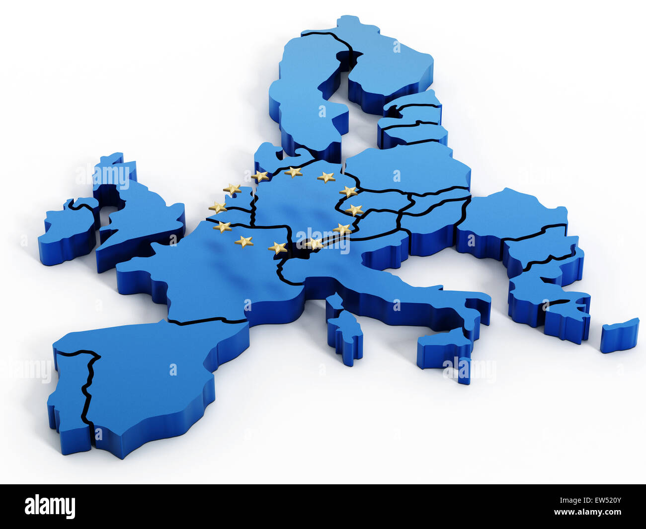 Europa Karte isolierten auf weißen Hintergrund Stockfoto
