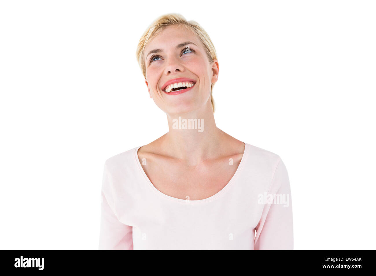 Attraktive blonde Frau nachschlagen Stockfoto