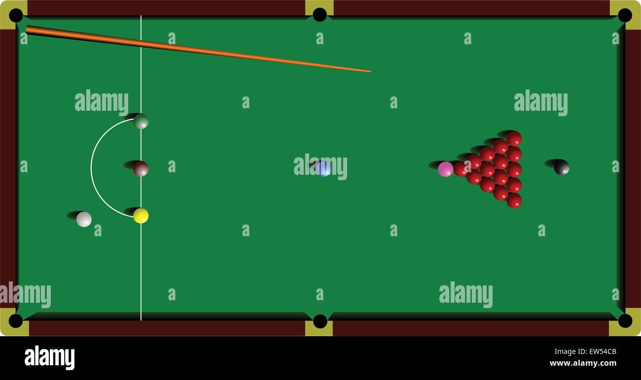 Snooker-Tisch und Cue. Vektor-illustration Stock Vektor