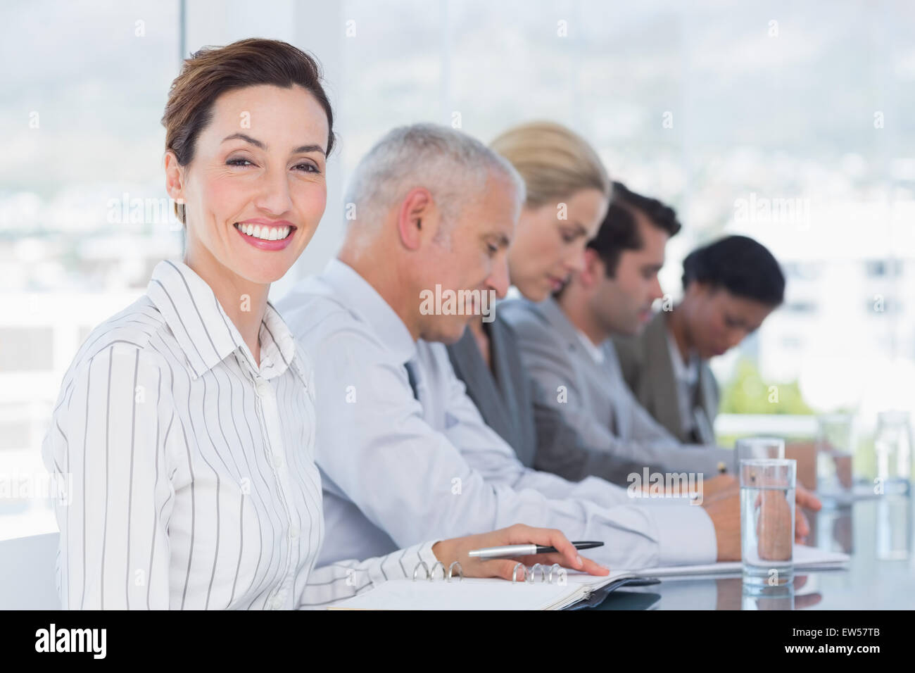 Business-Team Notizen während der Konferenz Stockfoto