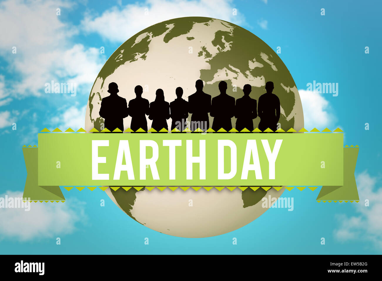 Zusammengesetztes Bild der Silhouette von Geschäftsleuten in Folge Stockfoto