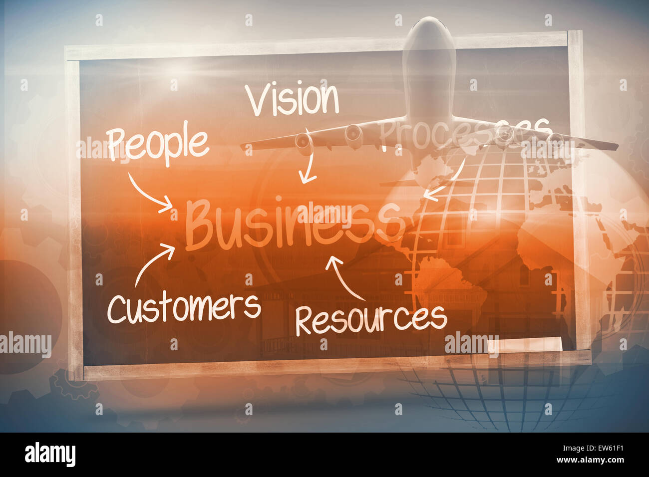 Das zusammengesetzte Bild von grafischen Flugzeug Stockfoto