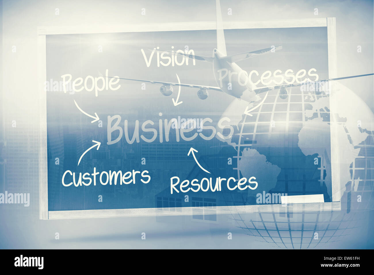 Das zusammengesetzte Bild von grafischen Flugzeug Stockfoto