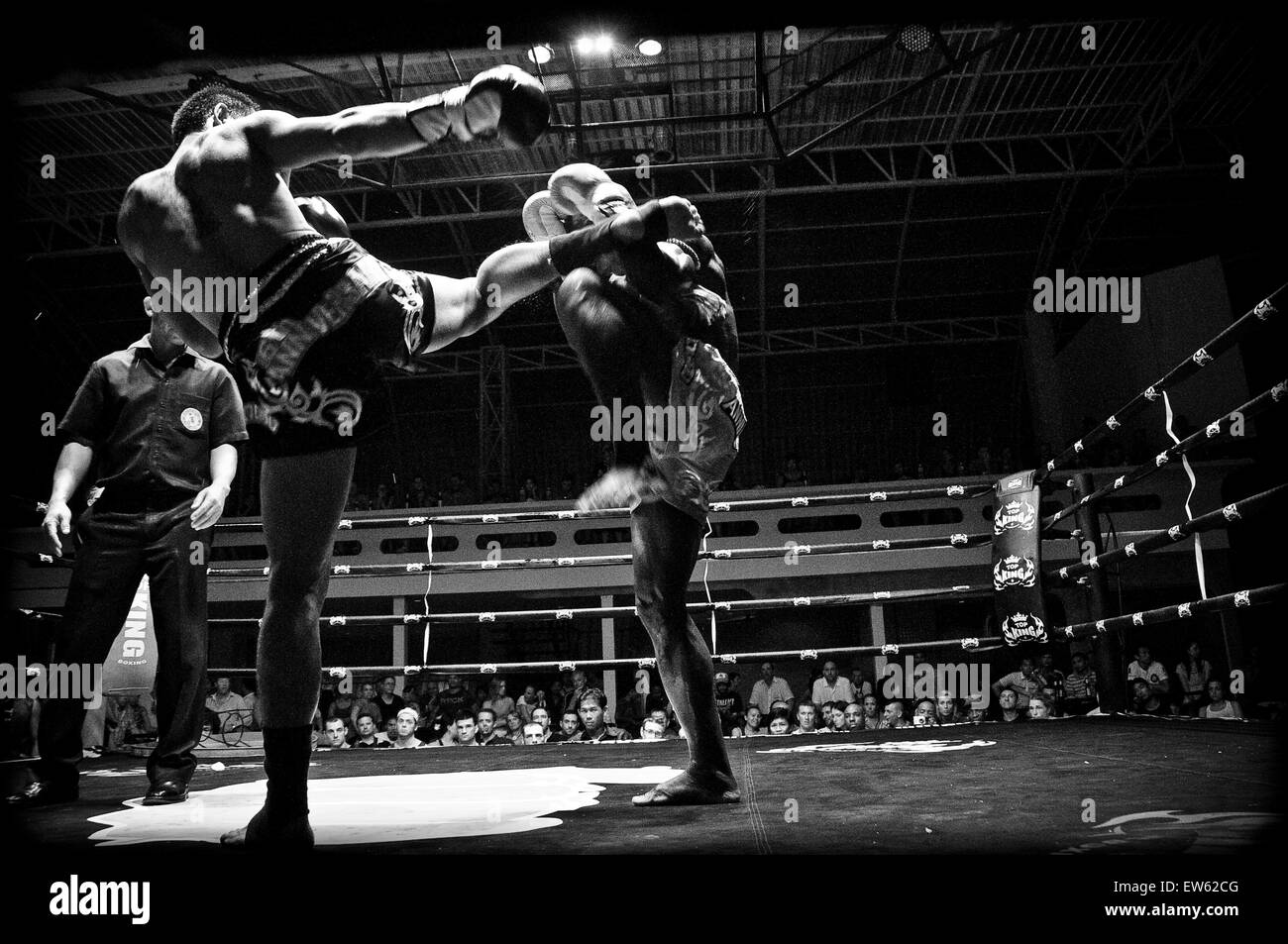 Muay Thai in Thailand Boxstadion kämpfen Stockfoto