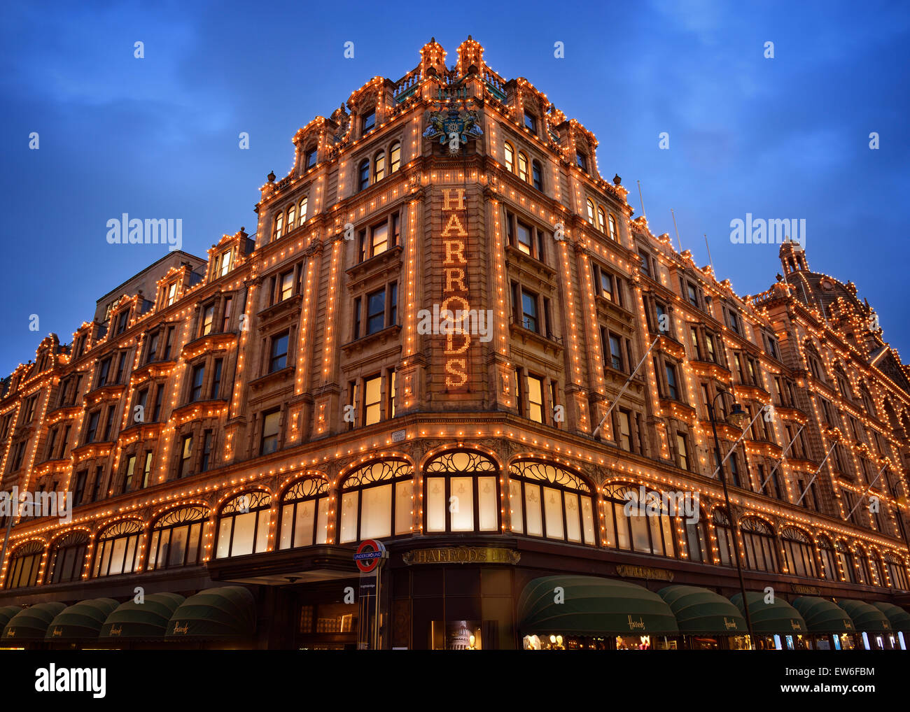 Das Kaufhaus Harrods, Knightsbridge, London, UK. Stockfoto