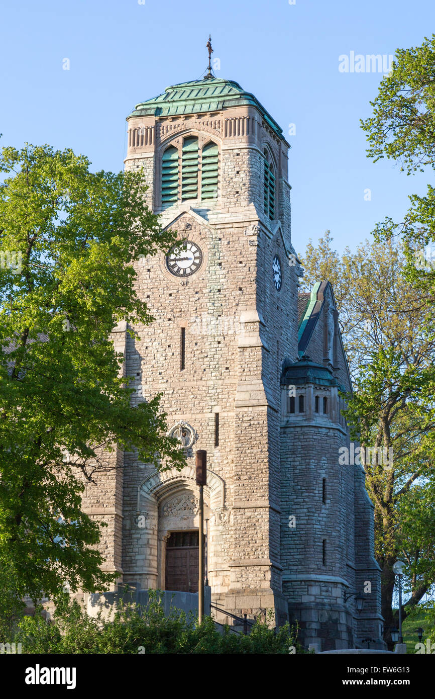 Einen malerischen Blick auf eine alte mittelalterliche Kirche in Stockholm Schweden Stockfoto