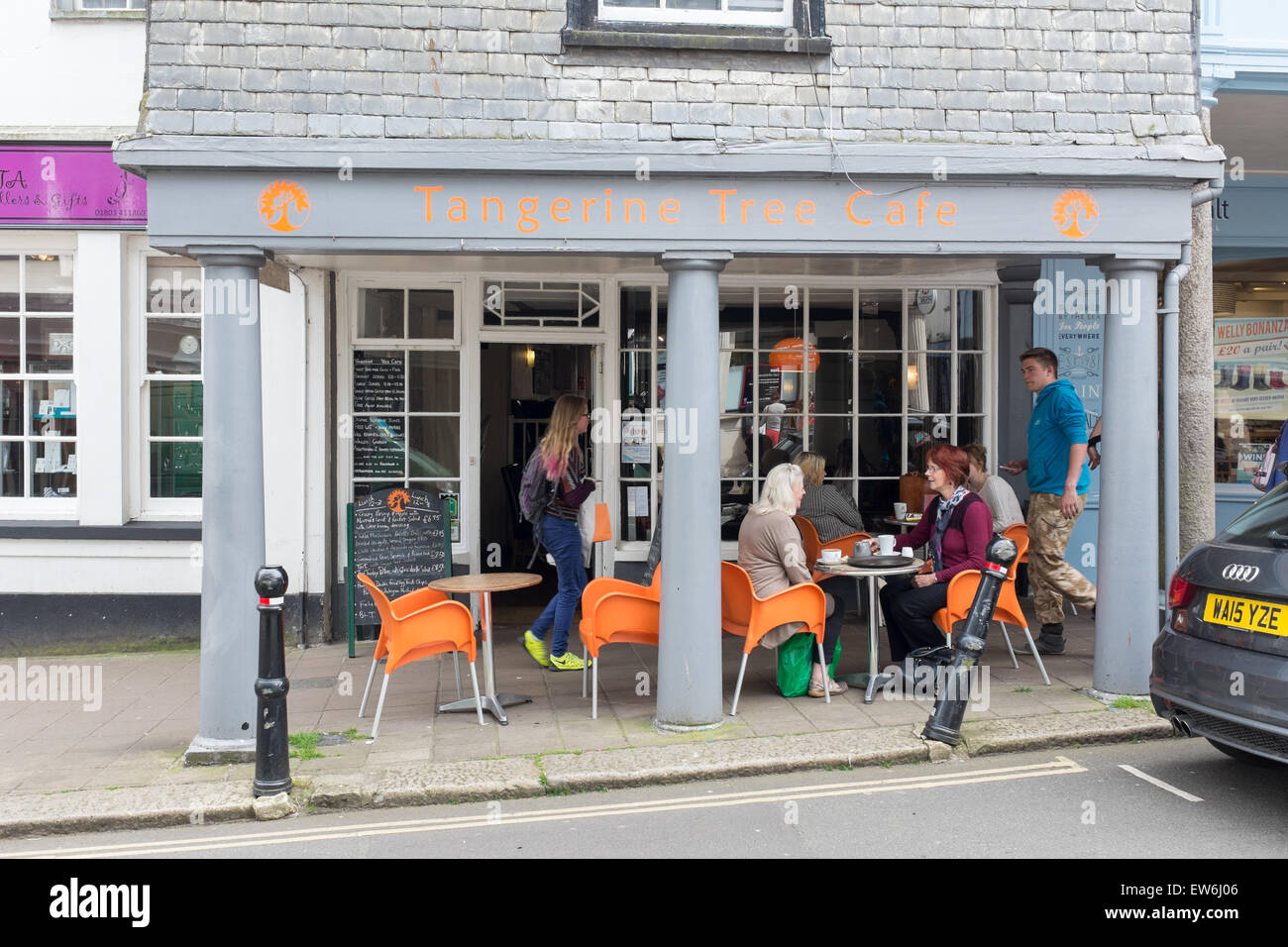 Tangerine Tree Cafe in Totnes, Devon Stockfoto