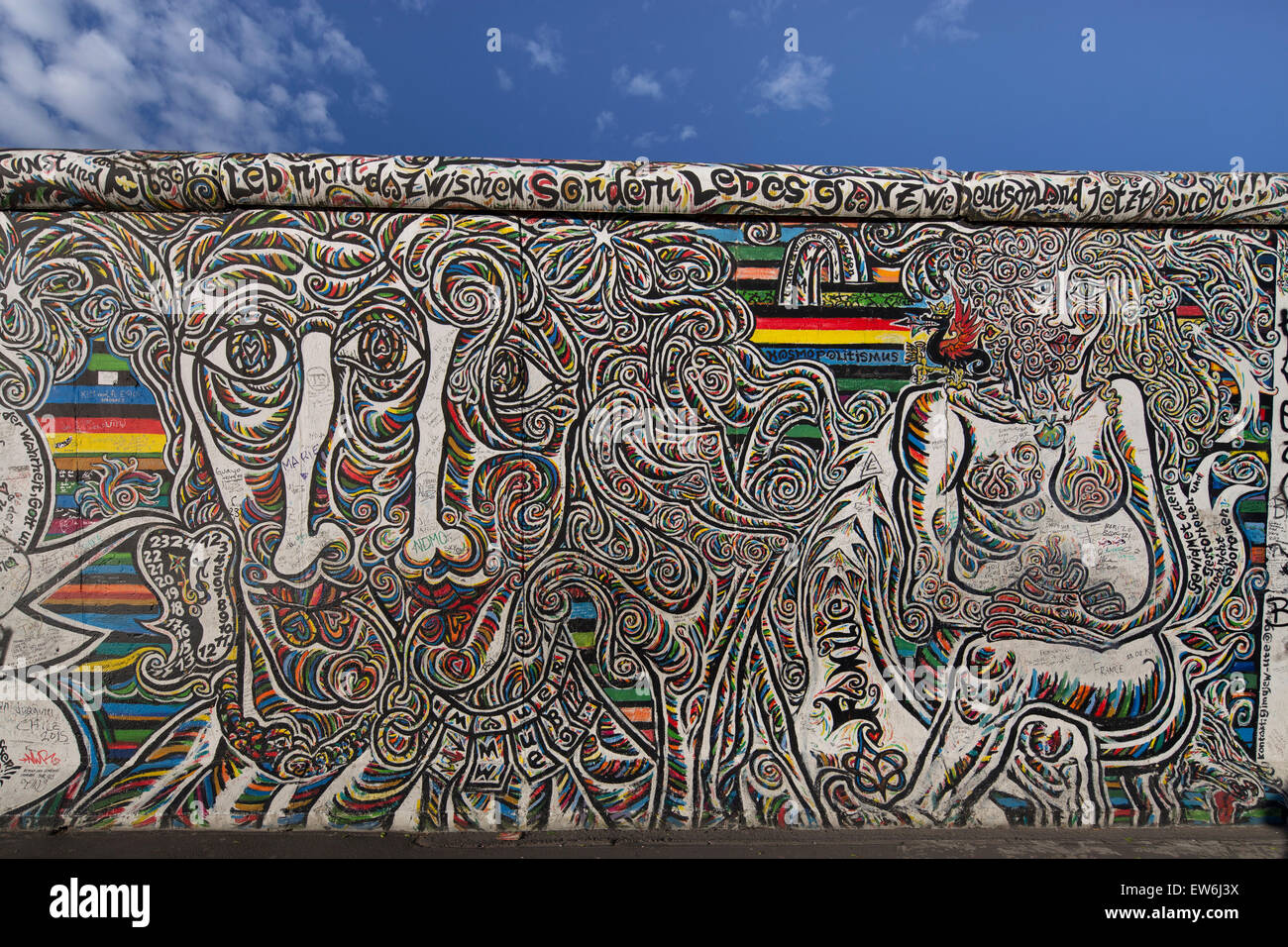 Berlin Wall, East Side Gallery, Berlin, Deutschland Stockfoto