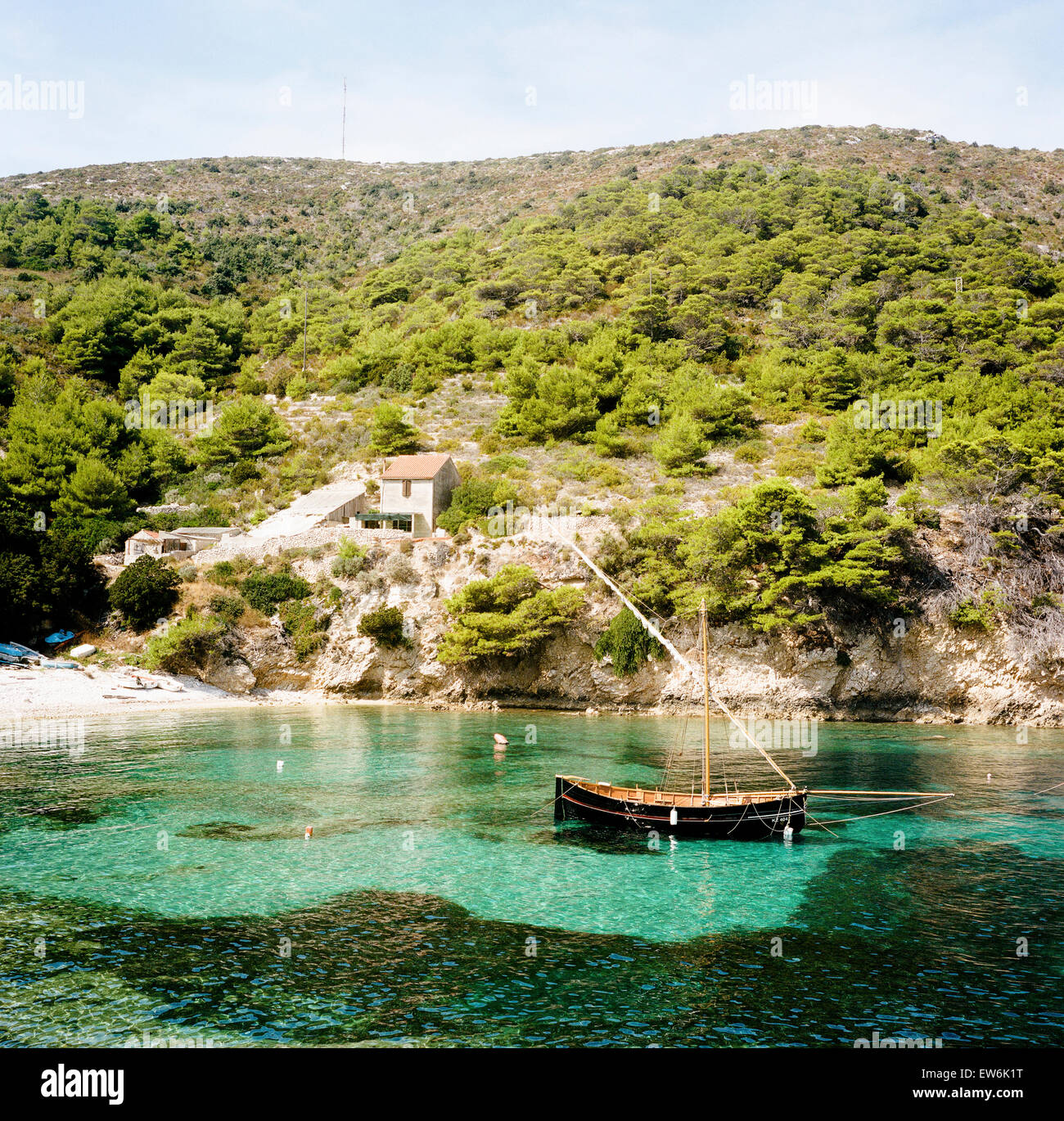 Klares Wasser in Kroatien Stockfoto