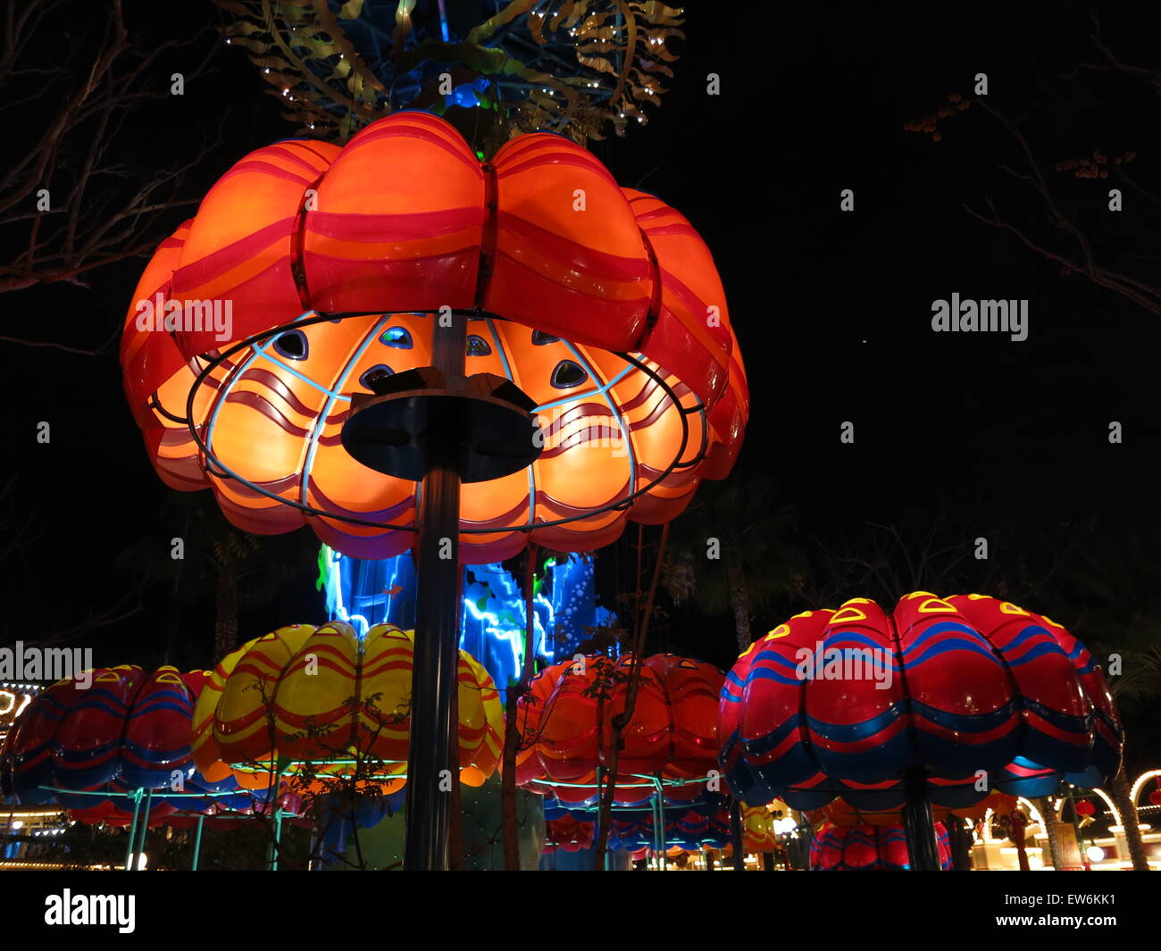 Pilz Fahrt in der Nacht Stockfoto