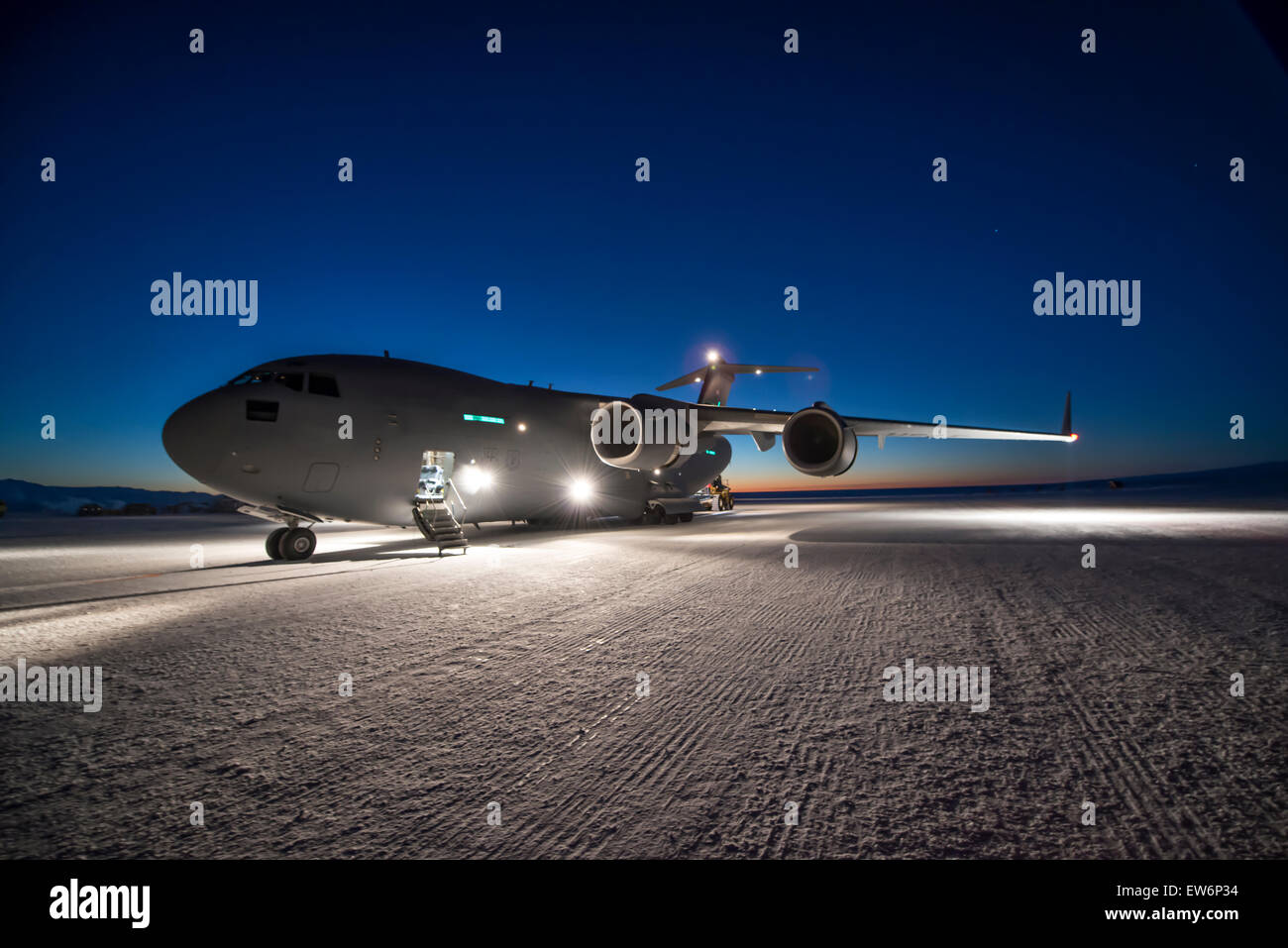 Ein USAF c-17 Globemaster McMurdo Station, Antarktis. Stockfoto