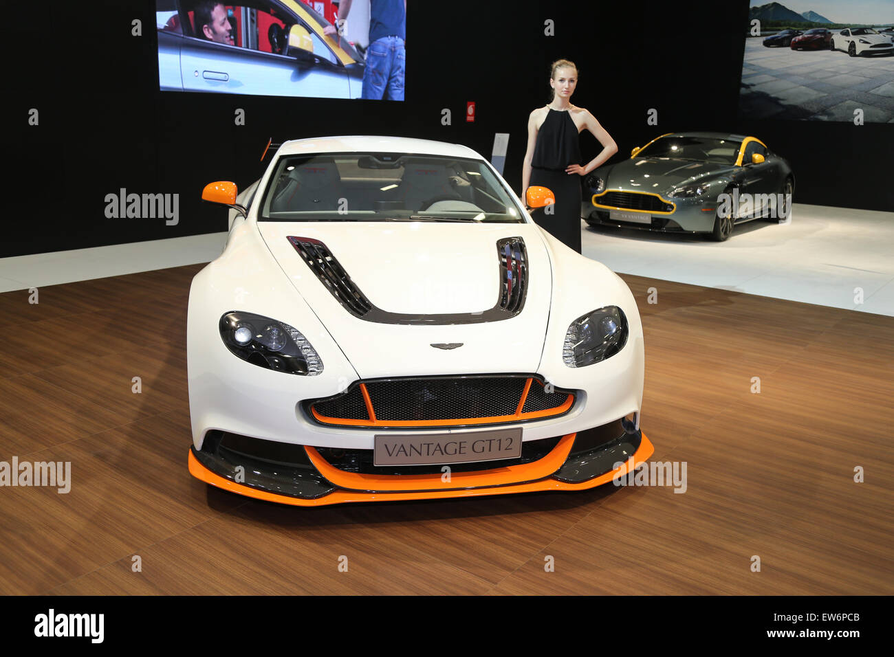ISTANBUL, Türkei - 30. Mai 2015: Aston Martin V12 Vantage in Istanbul Autoshow 2015 Stockfoto