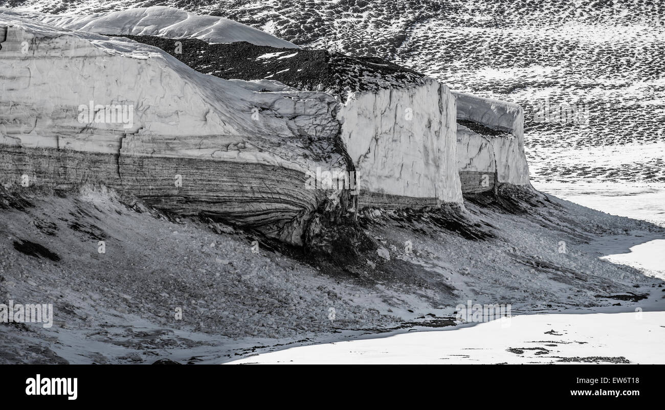 Die selten besuchte oberer Victoria-Gletscher. Stockfoto