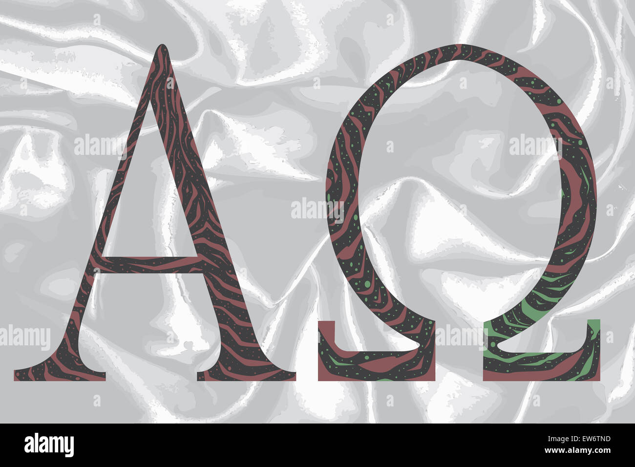 Das Alpha OmegaSymbole aus der christlichen Religion Stockfotografie