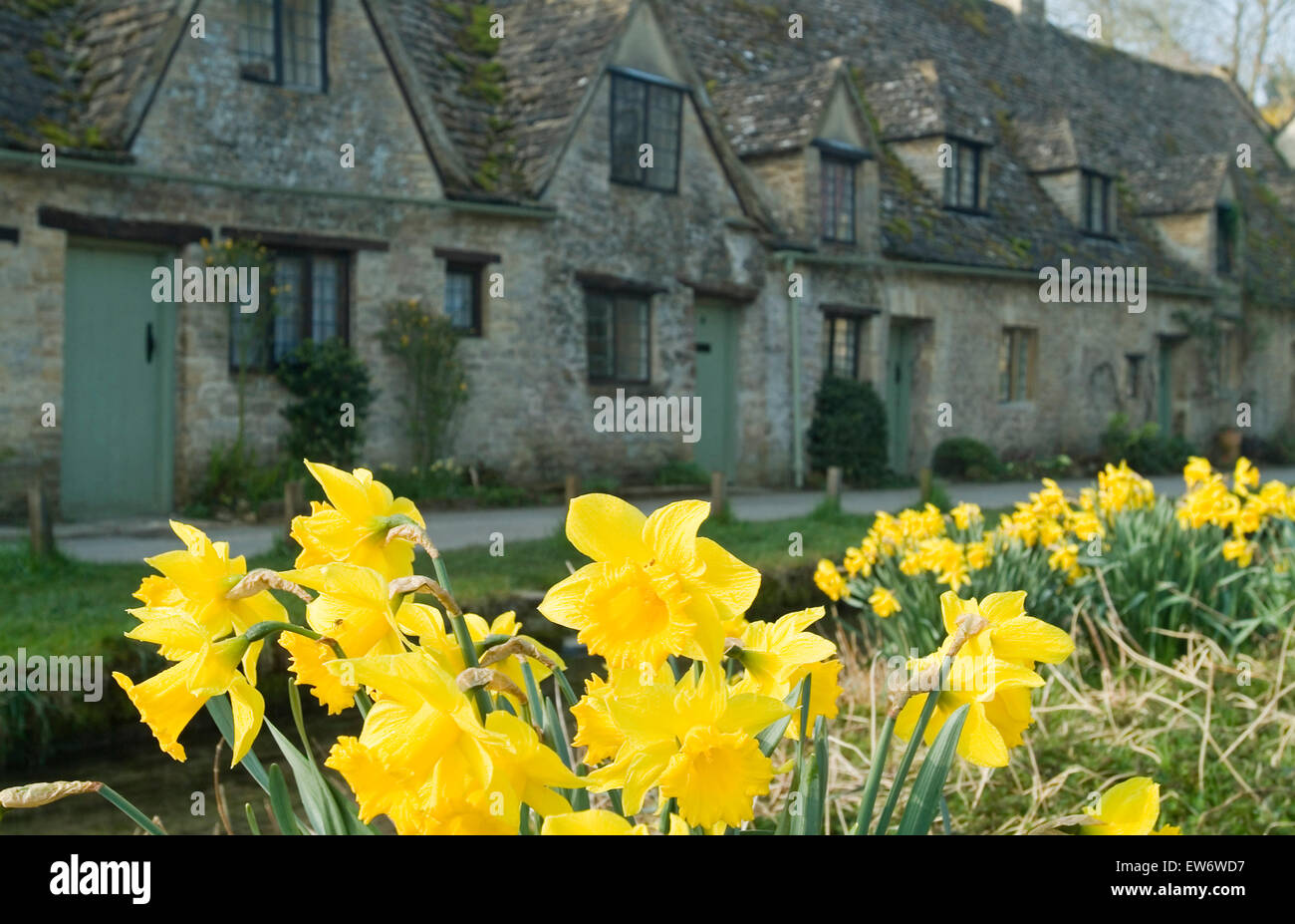 Arlington Row in Bibury, Gloucestershire, Cotswolds, England, Großbritannien, Europa Stockfoto