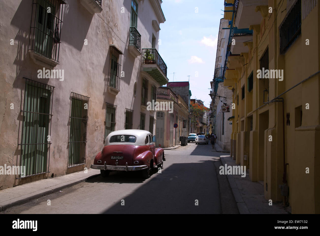 Alte amerikanische Oldtimer in Alt-Havanna, Kuba. Stockfoto