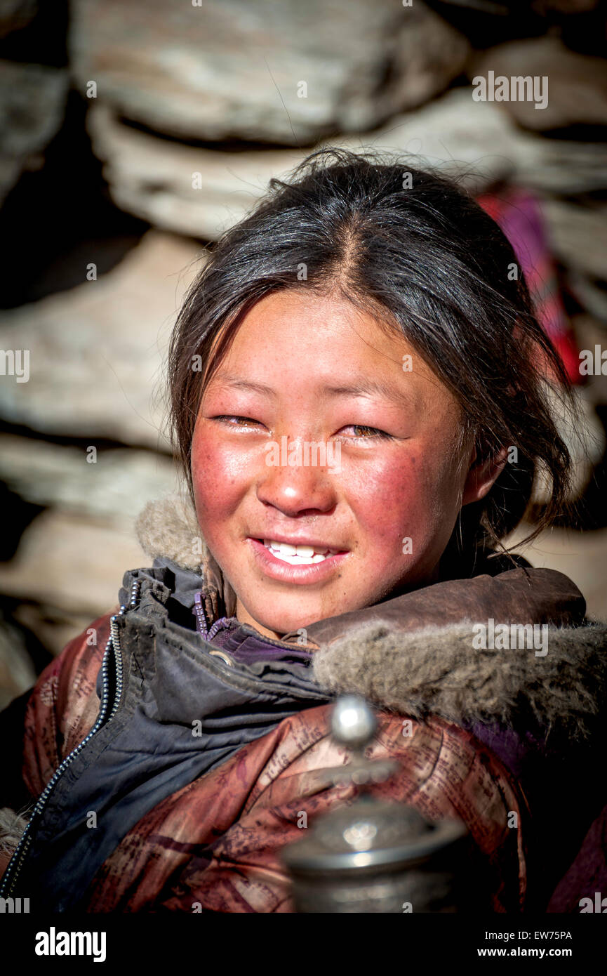 Changpa-Mädchen Stockfoto