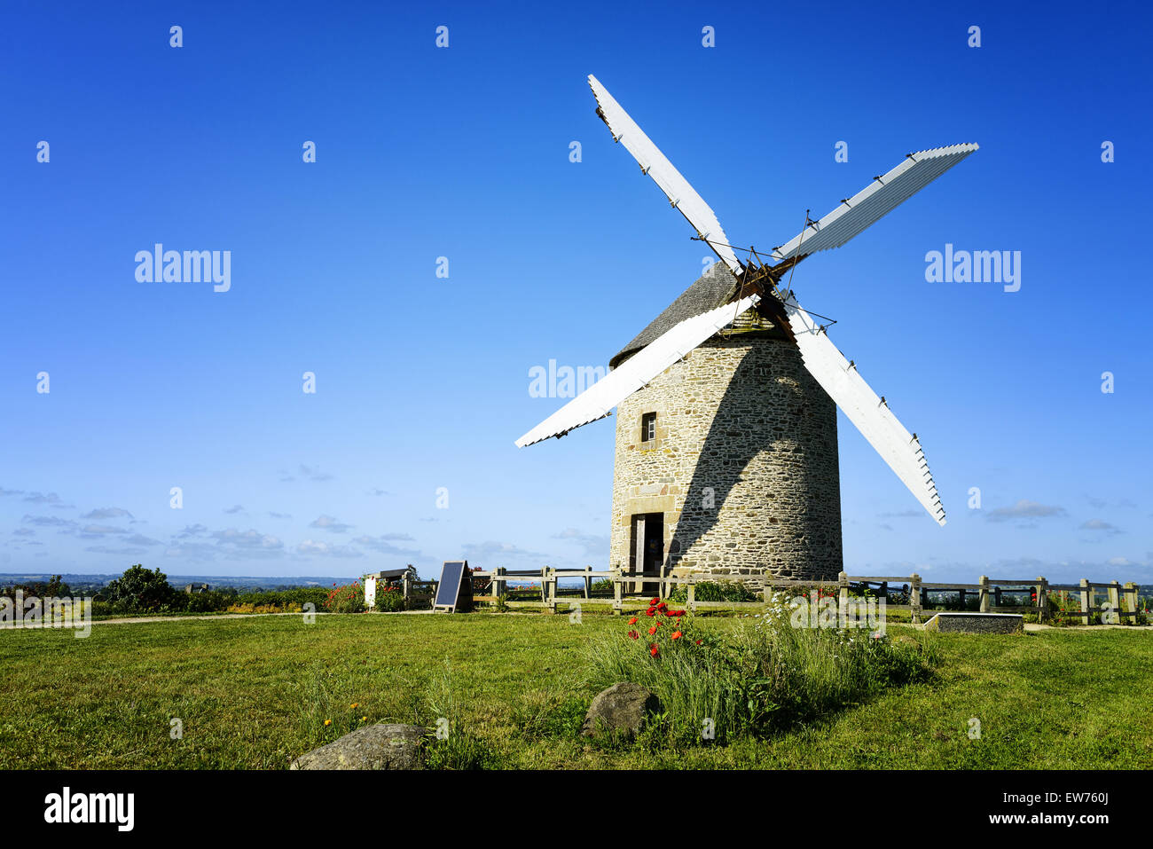 Frankreich, der Moidrey Windmühle in Pontorson in Normandie Stockfoto