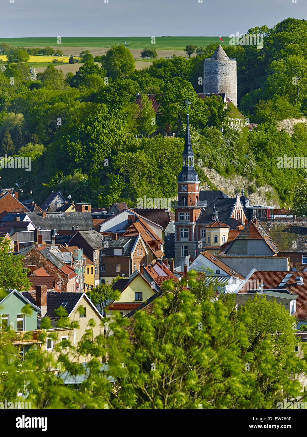 Blick über Camburg, Thüringen, Deutschland Stockfoto