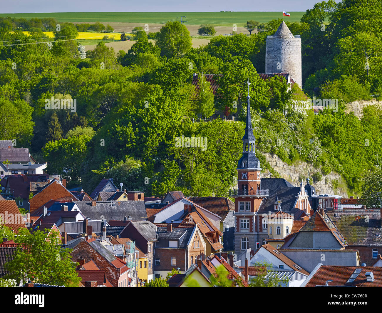 Blick über Camburg, Thüringen, Deutschland Stockfoto