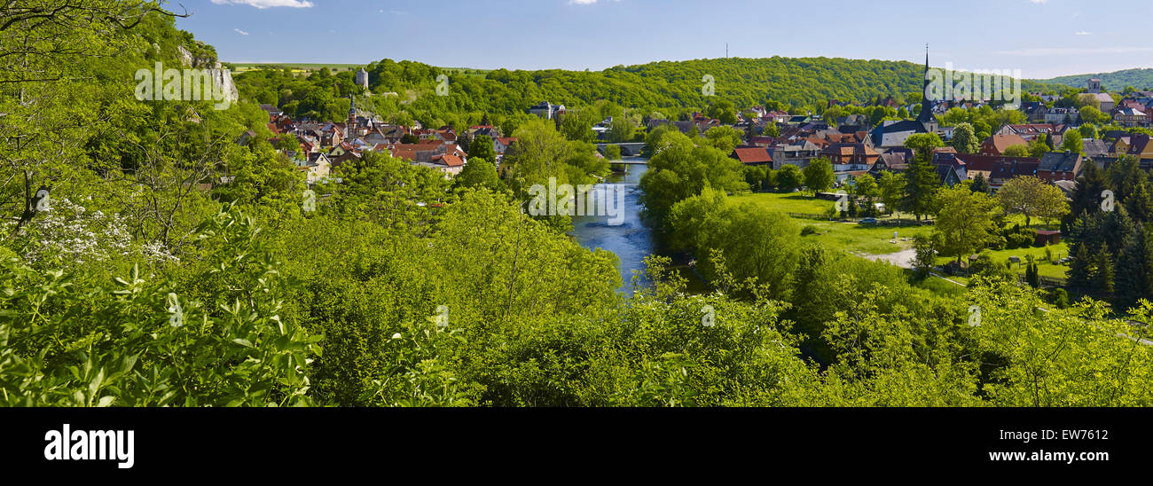 Blick über Camburg, Thüringen, Deutschland Stockfoto