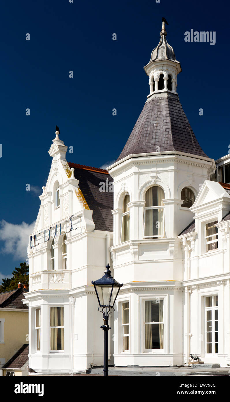 Großbritannien, Wales, Conwy, Llandudno, Hill Terrasse, elegantes weiß getünchten Victorian Landzungen Hotel Stockfoto