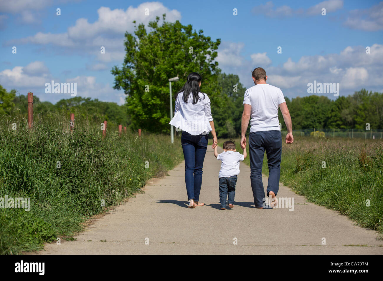 Familie mit einem Kind Stockfoto