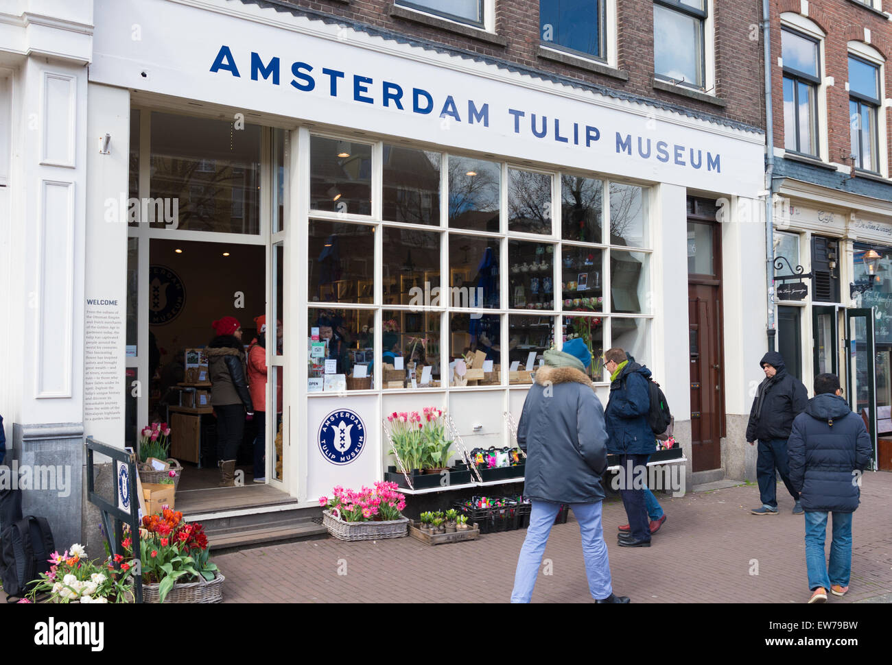 außen an der Amsterdamer Tulpenmuseum Stockfoto