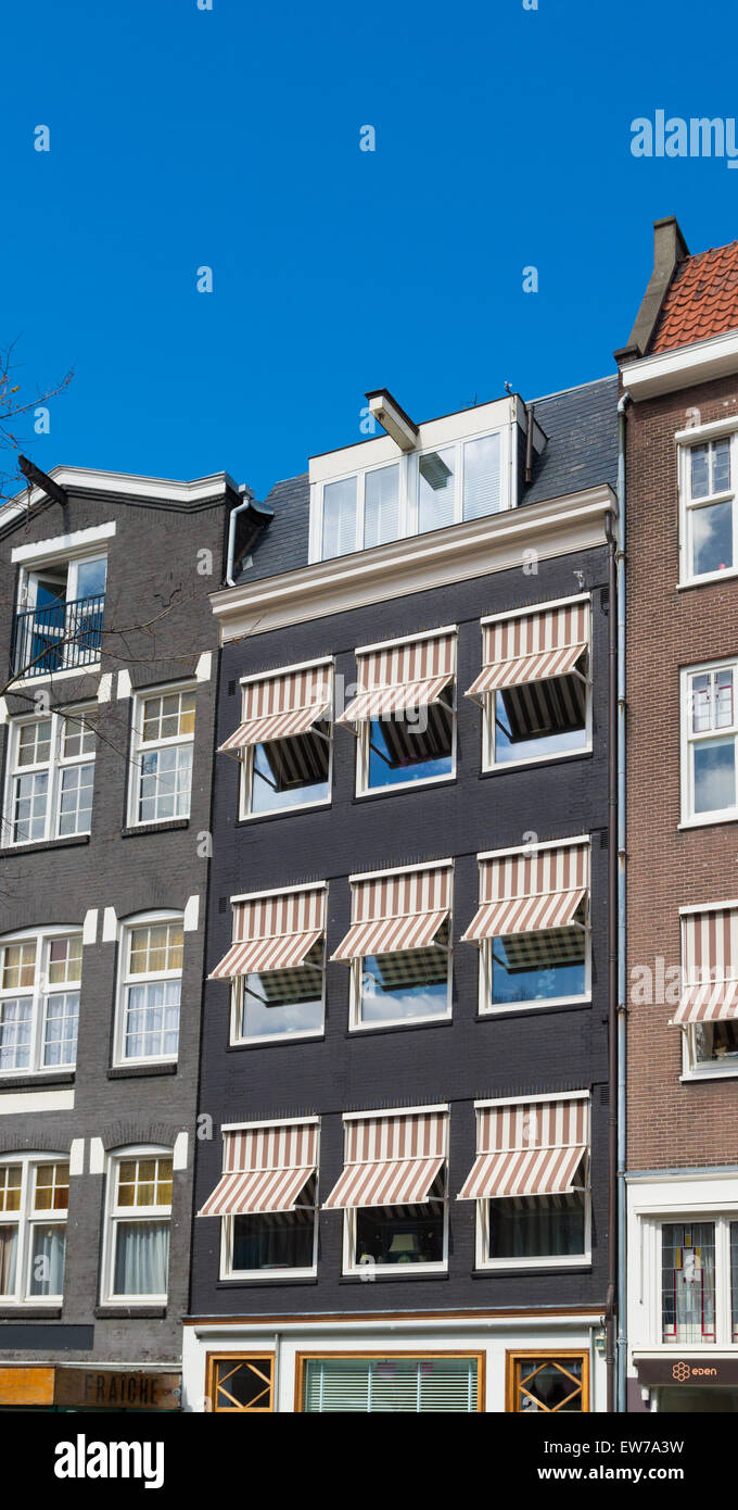 Fassaden der monumentale Häuser im Zentrum von amsterdam Stockfoto