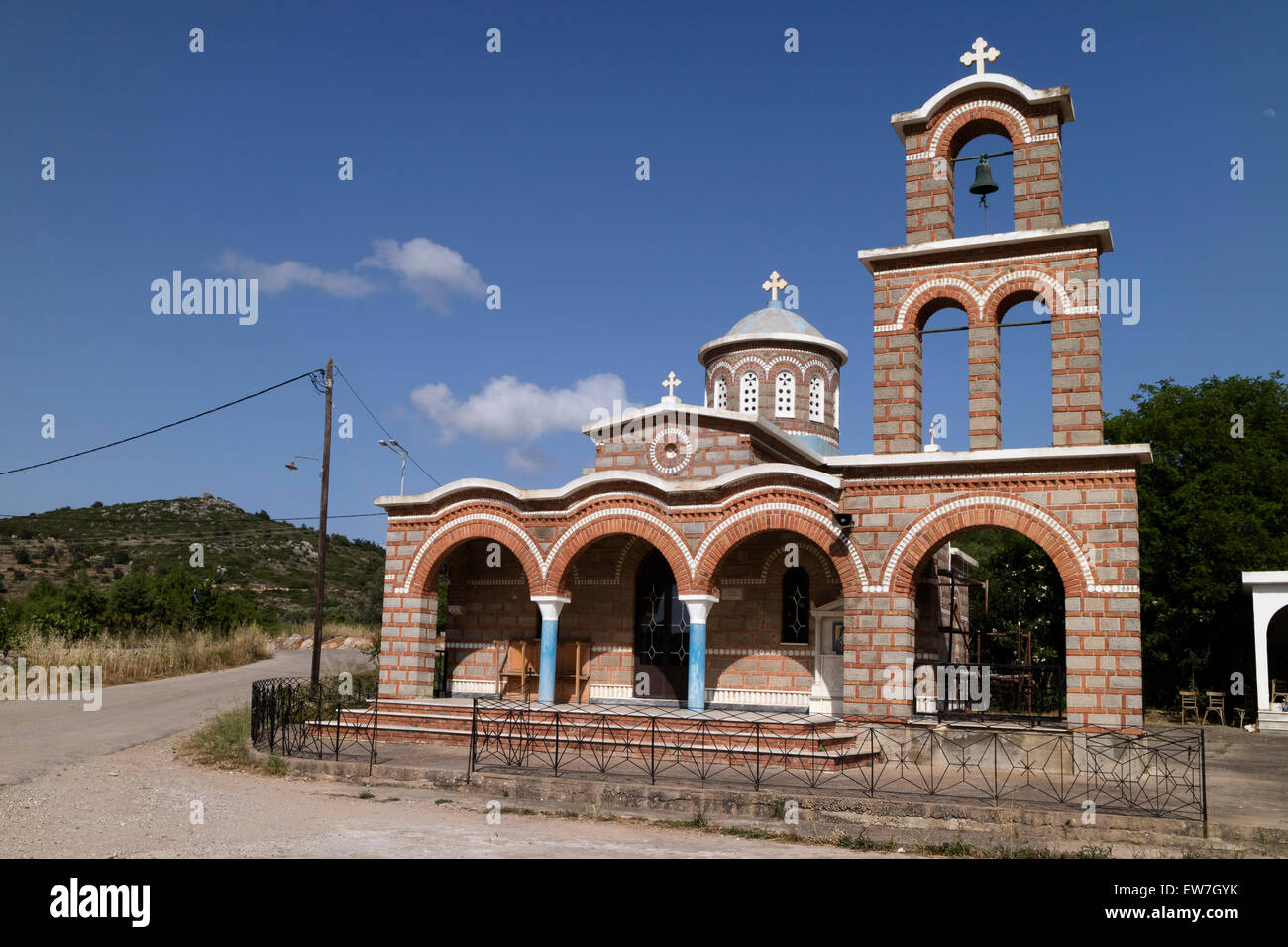 Traditionelle Kirche in Mesta, Insel Chios, östlichen Ägäis, Griechenland Stockfoto