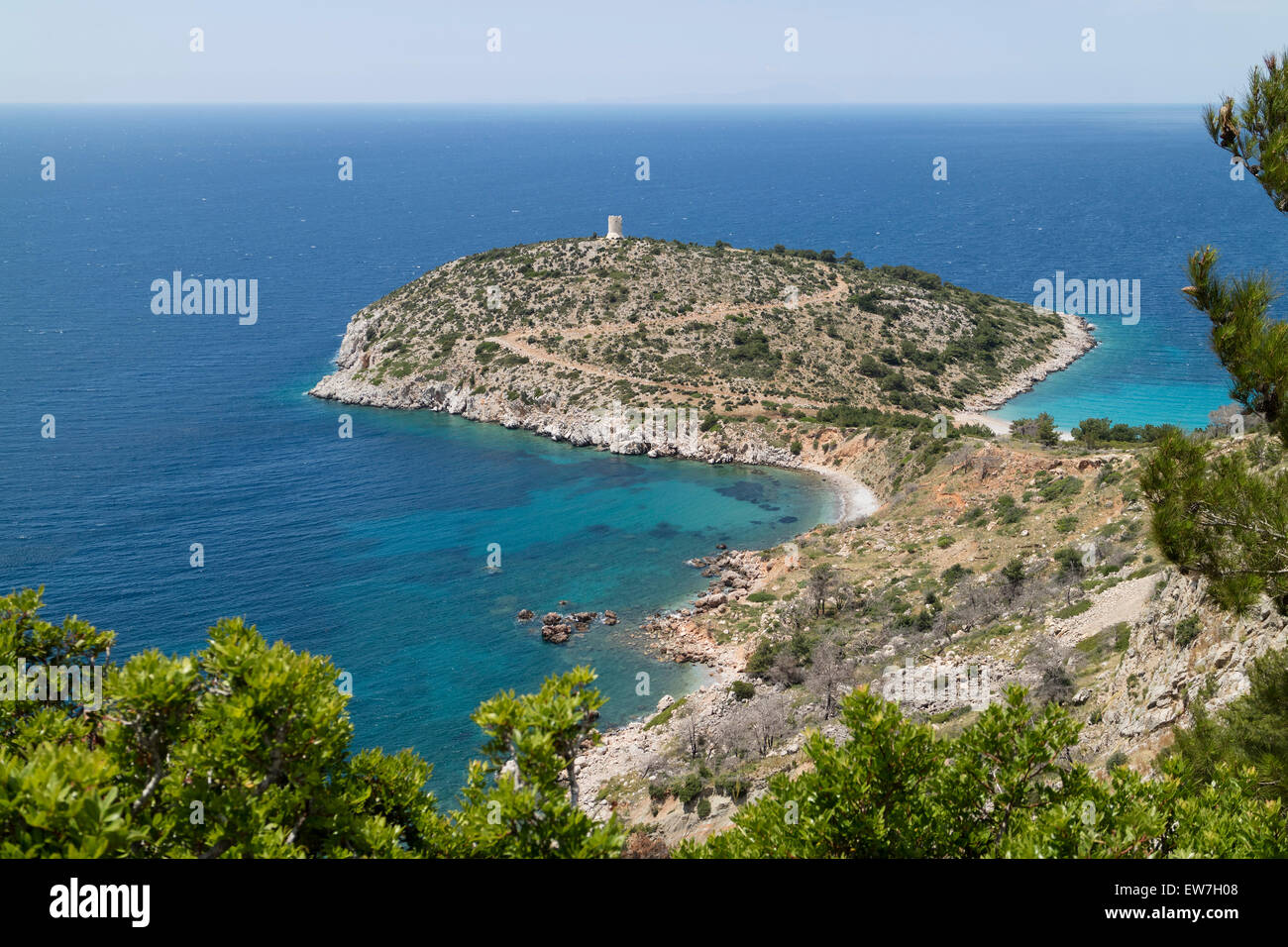 IO-Strand und die Bucht auf der Insel Chios, Griechenland Stockfoto