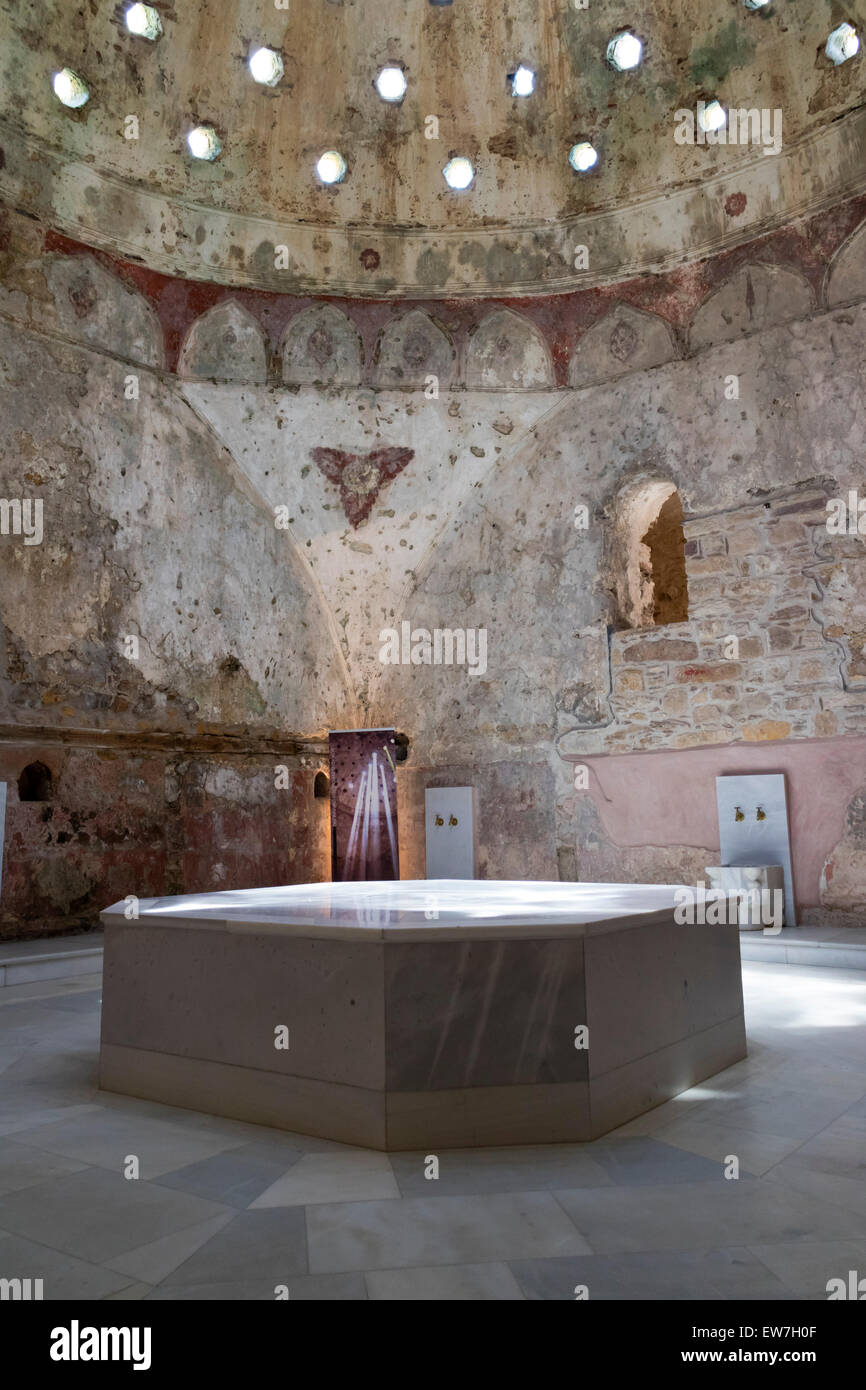 Innenraum des restaurierten osmanischen Hamam in der Stadt von Chios auf der Insel Chios, Griechenland Stockfoto