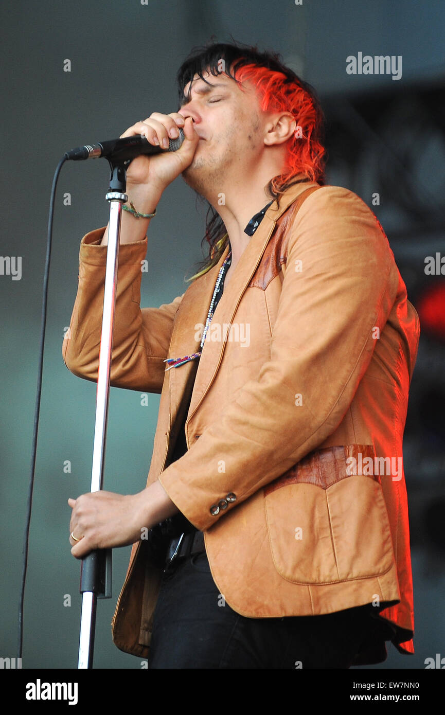 Amerikanische Rock-band The Strokes, die live auf dem British Summer Time Festival im Hyde Park, London, England. 18. Juni 2015 © Paul Treadway Stockfoto