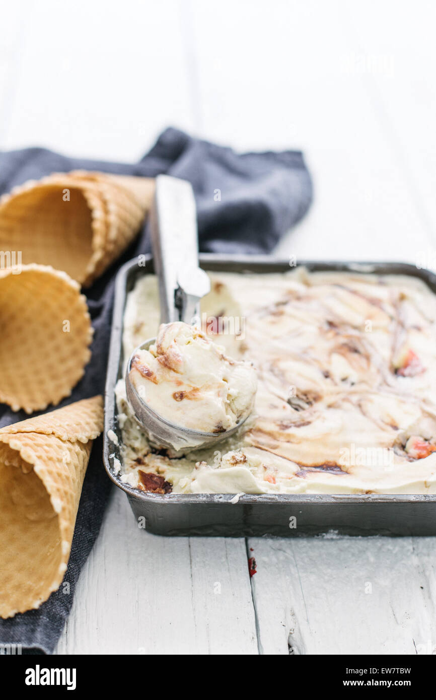 Fig-Eis und Eis – Cream cones Stockfoto