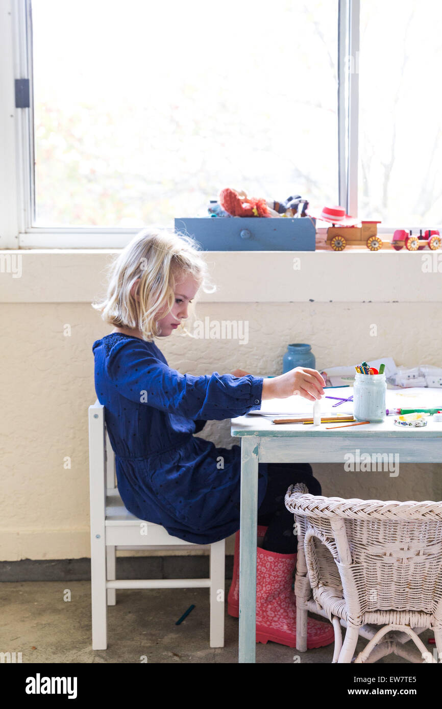 Mädchen Zeichnung Stockfoto