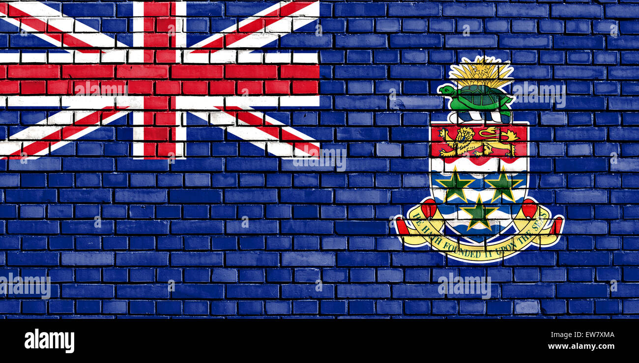 Flagge der Kaimaninseln auf Mauer gemalt Stockfoto