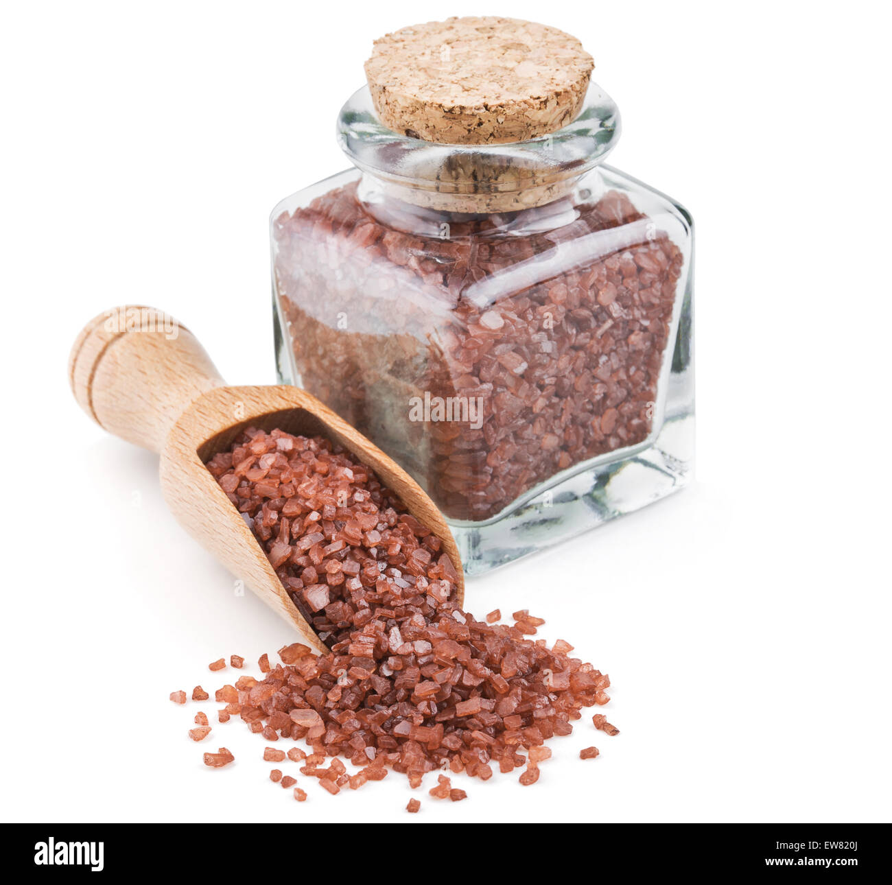 Hawaiian Red Sea Salz in einer Glasflasche Stockfoto