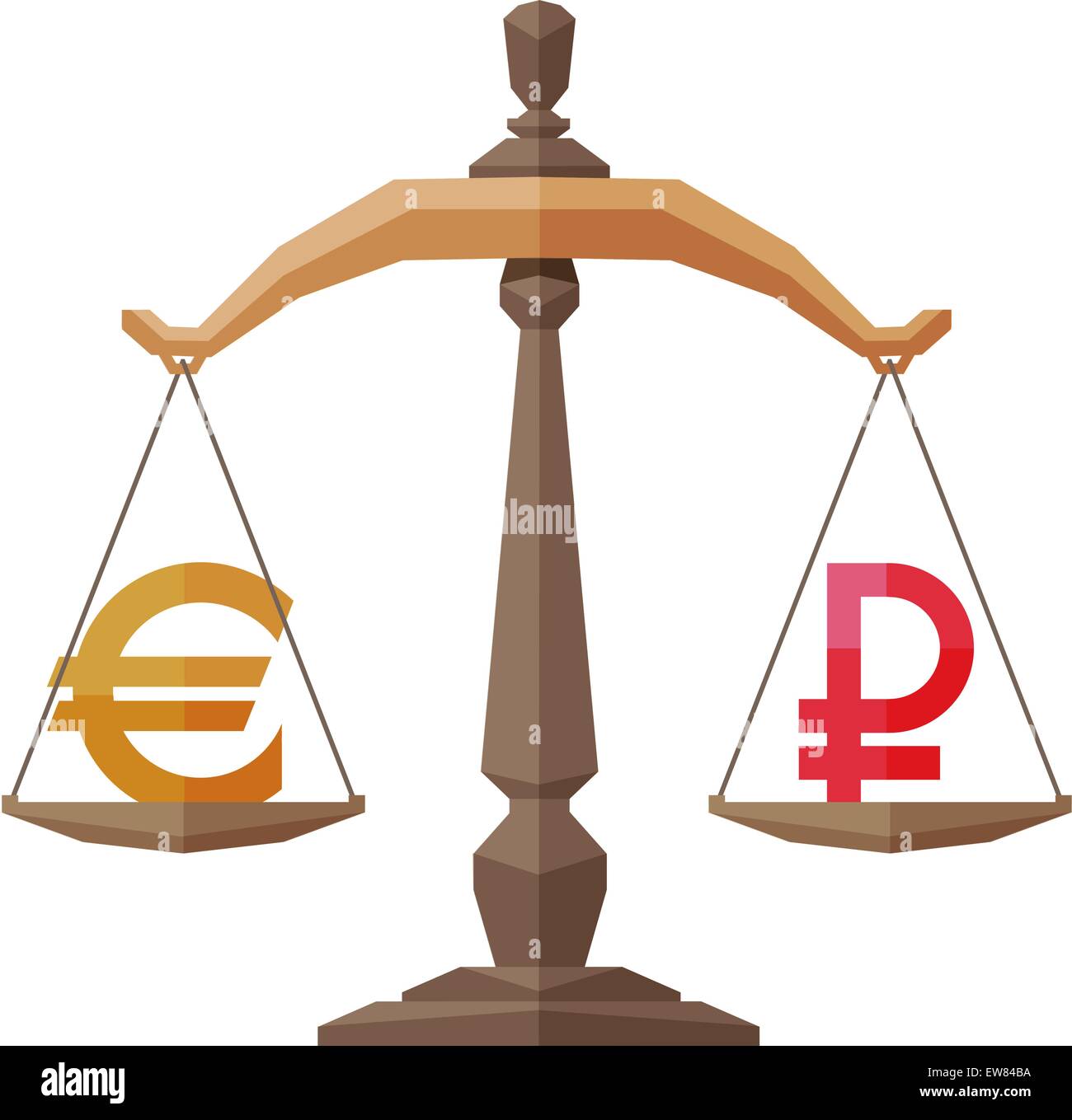Geld-Vektor-Logo-Design-Vorlage. Banking-Geschäft oder Euro und Rubel-Symbol. Stock Vektor