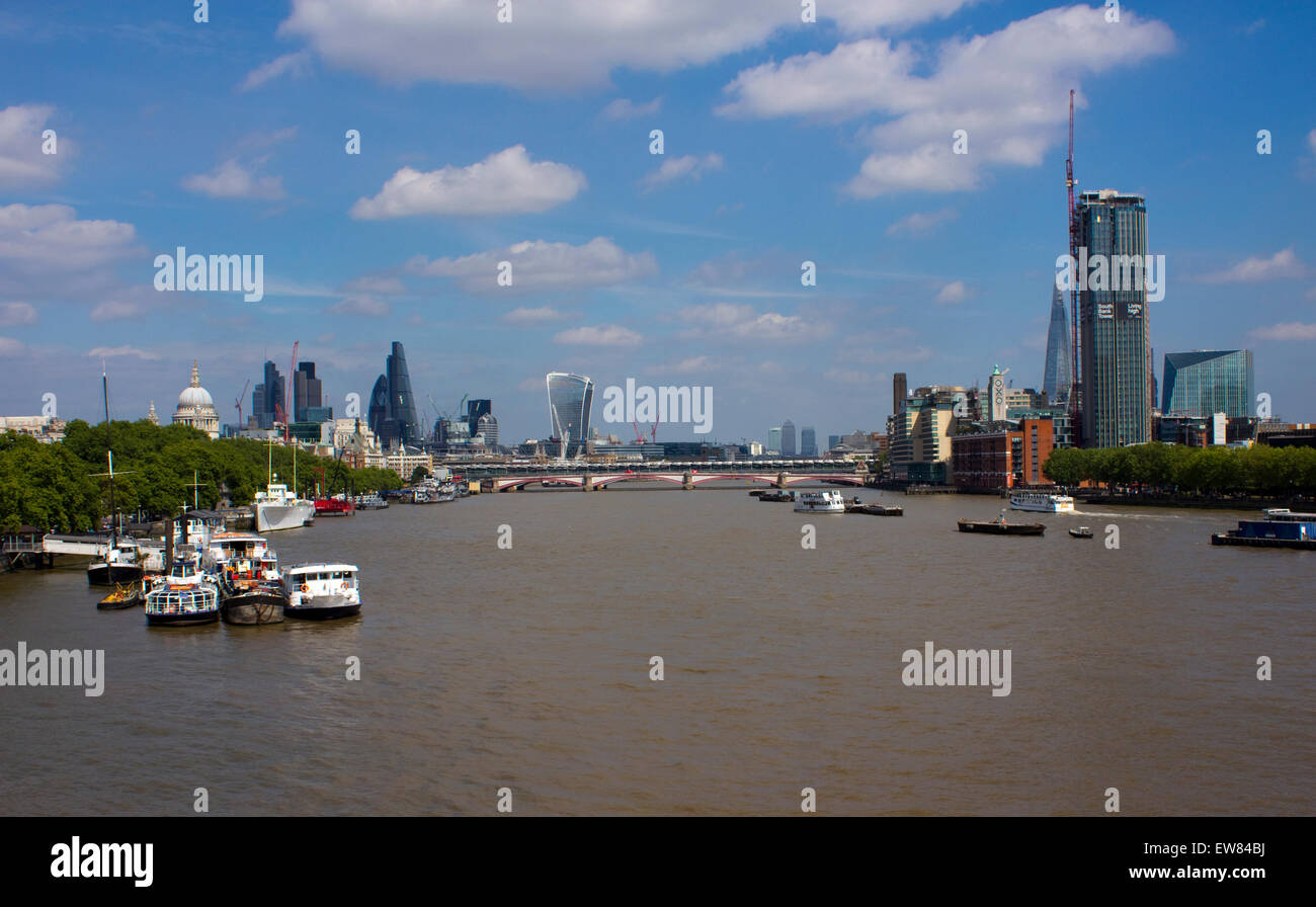 Stadt von London Bridge Blick von Waterloo bridge Stockfoto