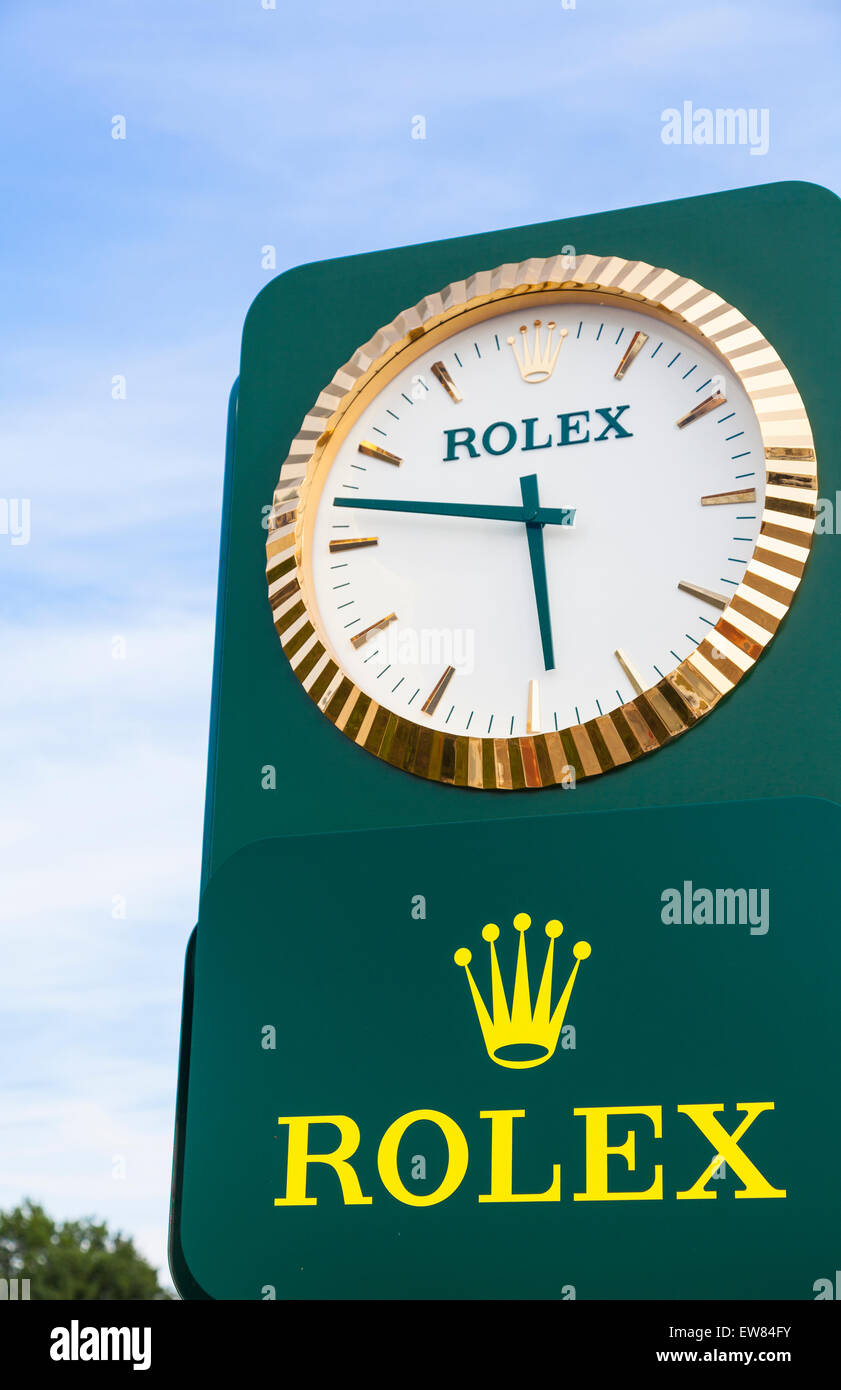 Rolex Uhr bei 12 Stunden von Sebring Auto Rennen in Sebring, Florida Stockfoto