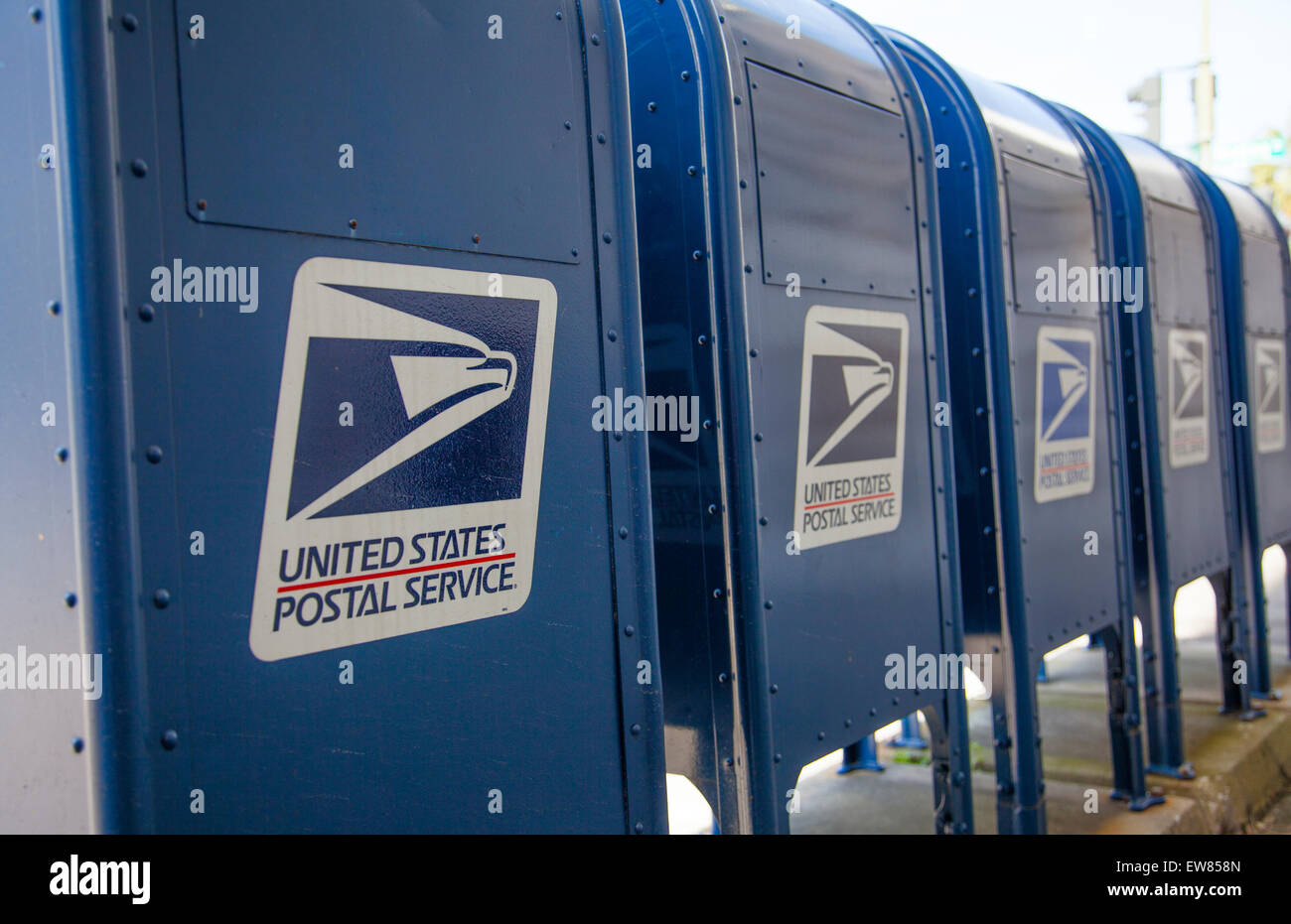 Alte historische US Post Office USPS Mail-Boxen in Charleston, South Carolina, Vereinigte Staaten Stockfoto