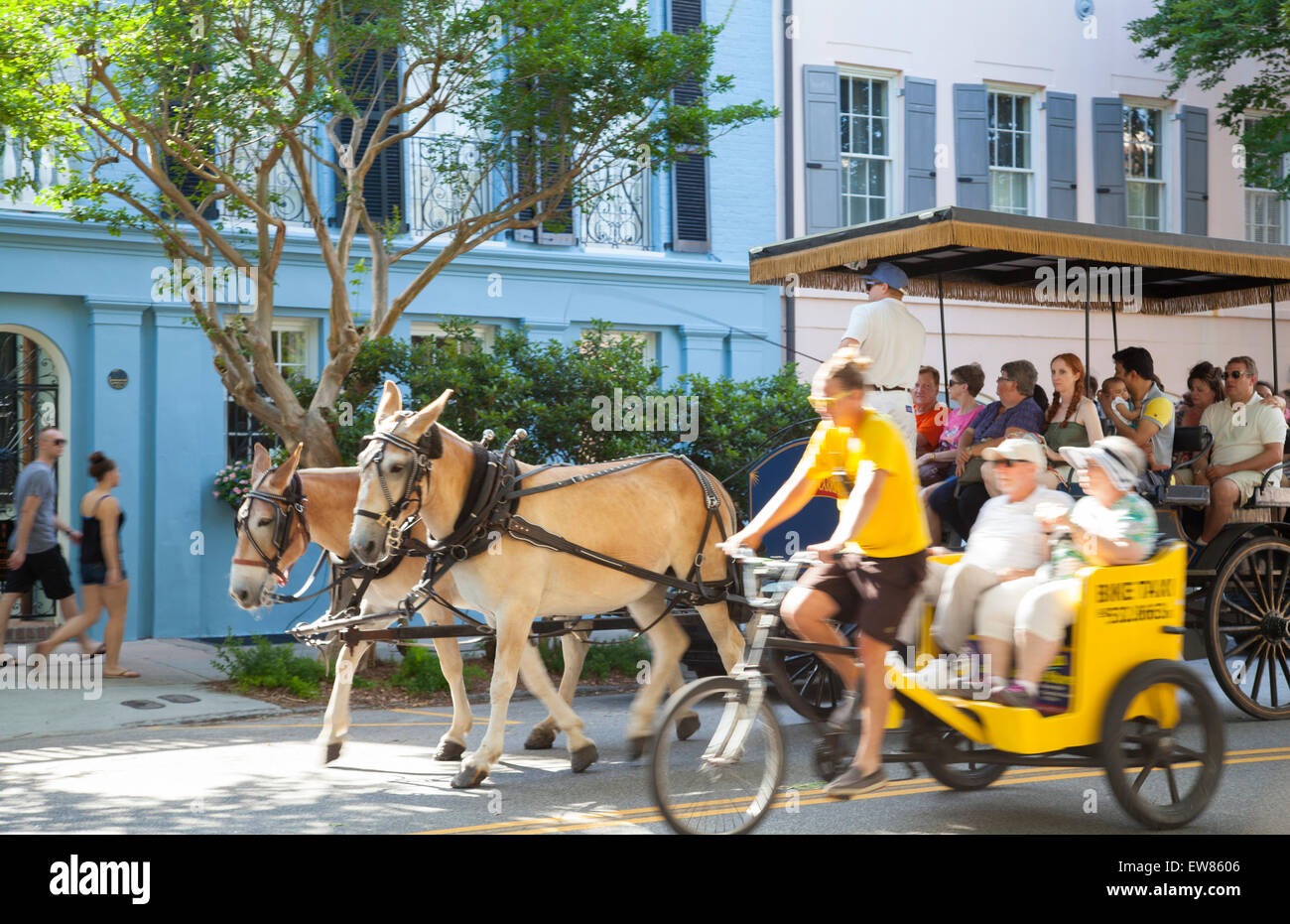 Rainbow Row in Charleston, South Carolina USA Stockfoto