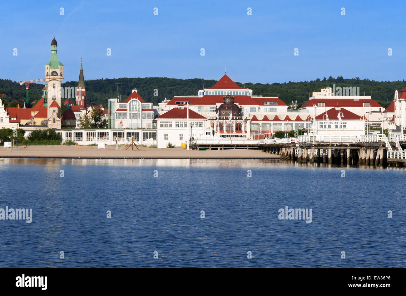 Polnischen Sopot Resort an der Ostsee betrachtet von der piere Stockfoto