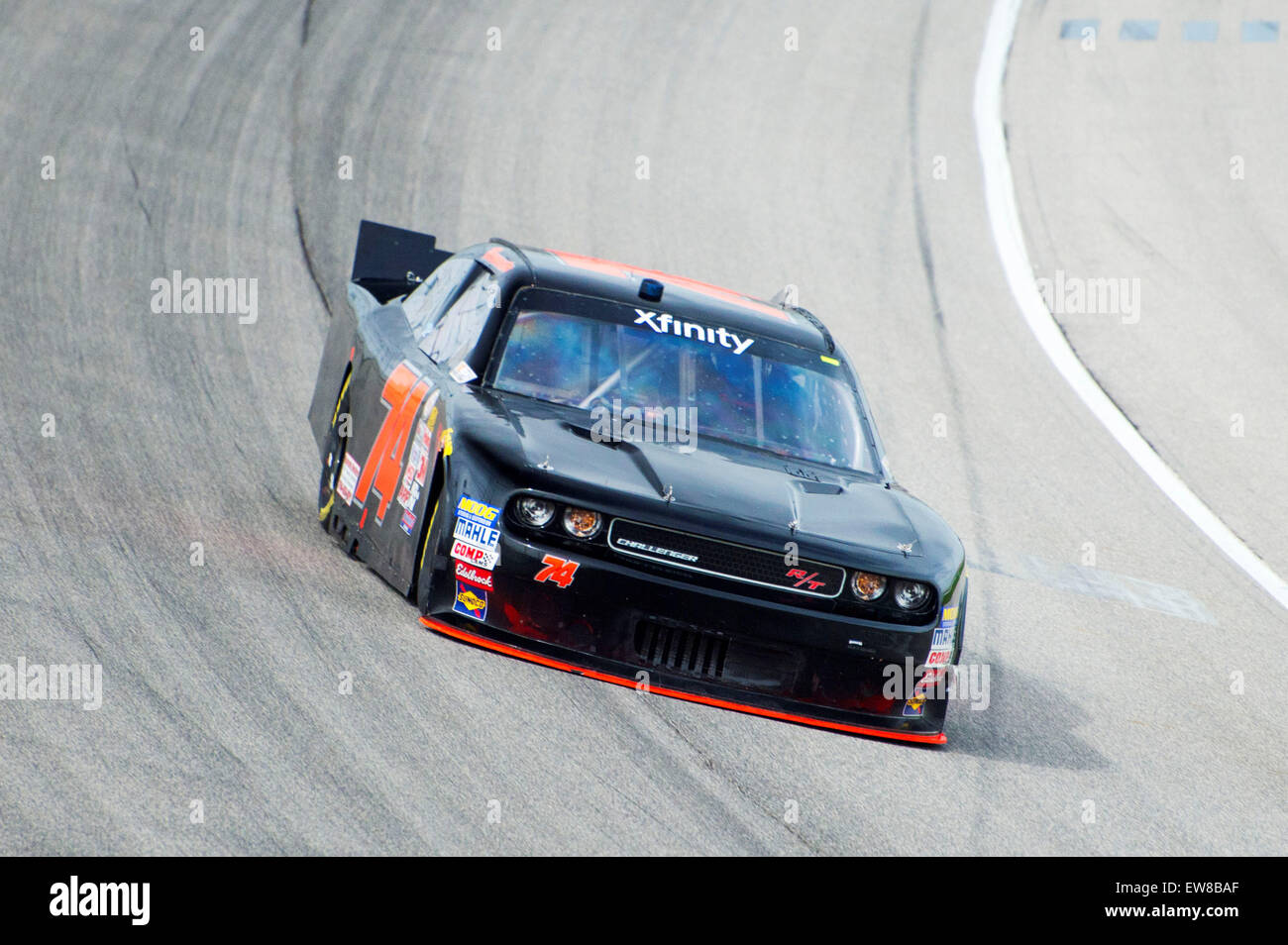 Joliet, IL, USA. 14. März 2015. Joliet, IL - 19. Juni 2015: Mike Harmon (74) braucht, um die Strecke für die Owens Corning AttiCat 300 auf dem Chicagoland Speedway in Joliet, IL. © Csm/Alamy Live-Nachrichten Stockfoto